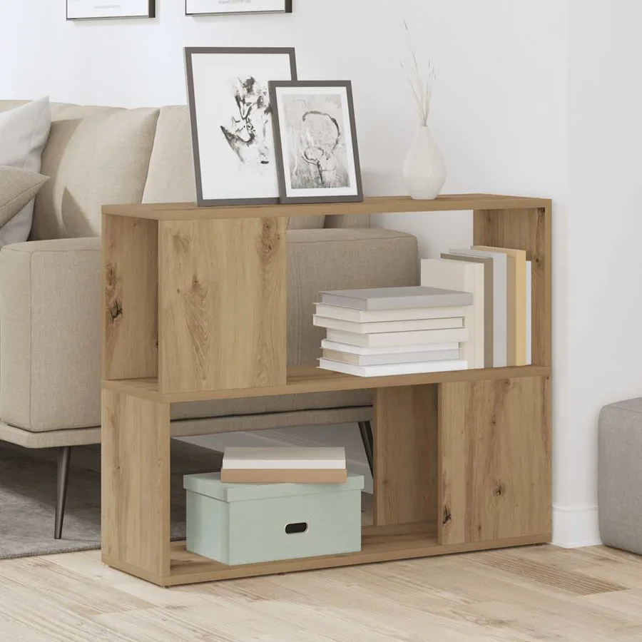 Bibliothèque/Séparateur de pièce chêne artisanal 80x24x63 cm - 3
