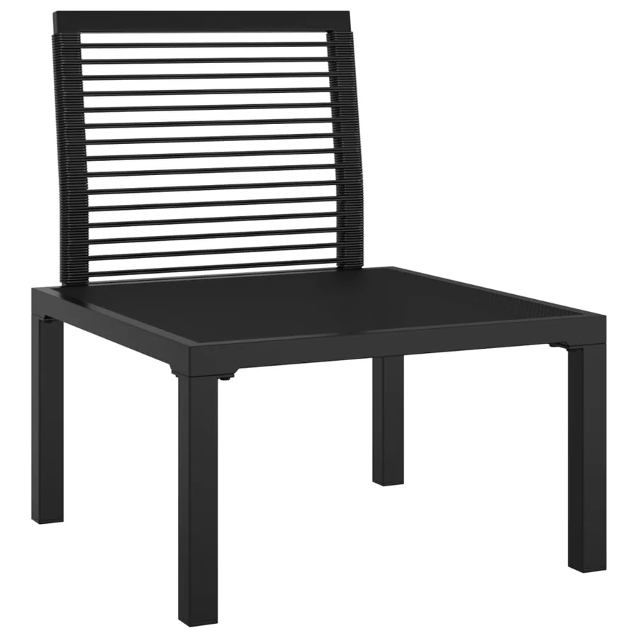 Chaise de jardin avec coussins noir/gris résine tressée - 6