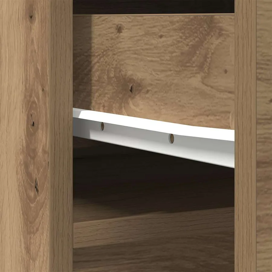 Buffet haut chêne artisanal 37,5x35x180 cm bois d'ingénierie - 10