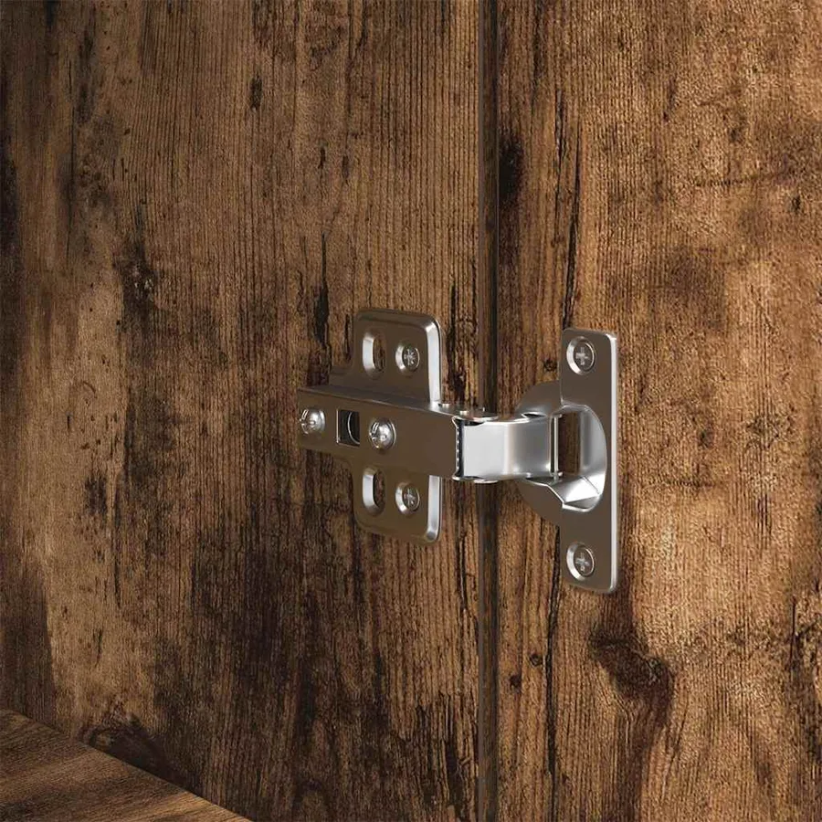 Buffet haut chêne fumé 37,5x35x180 cm bois d'ingénierie - 10