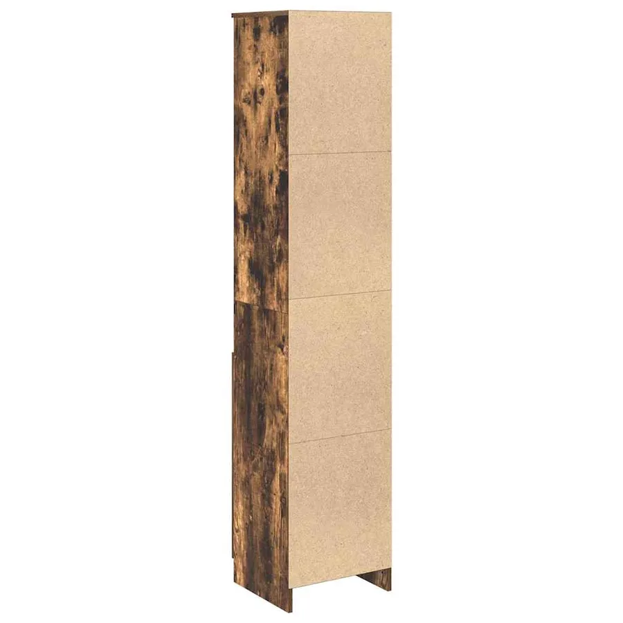 Buffet haut chêne fumé 37,5x35x180 cm bois d'ingénierie - 7