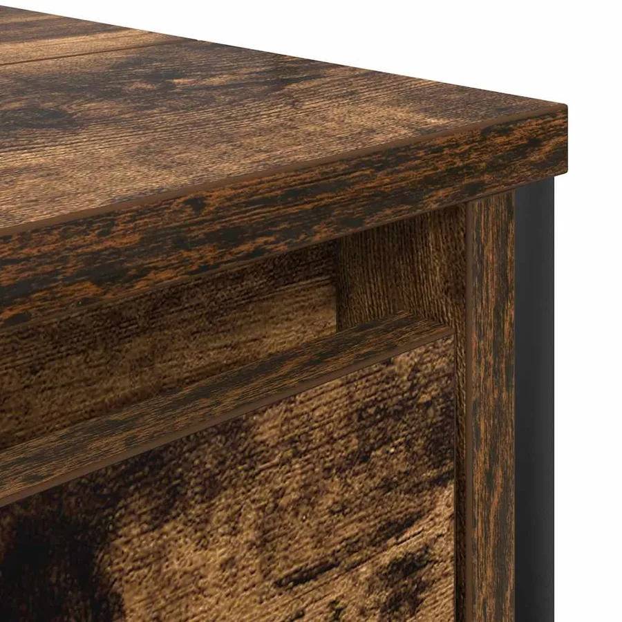 Meuble sous-vasque avec tiroirs chêne fumé 90x34,5x60 cm - 12