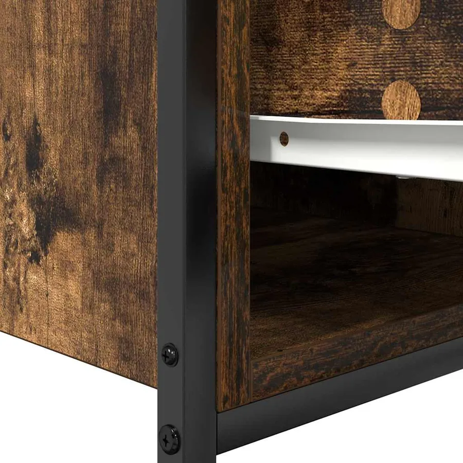 Meuble sous-vasque avec tiroirs chêne fumé 90x34,5x60 cm - 13