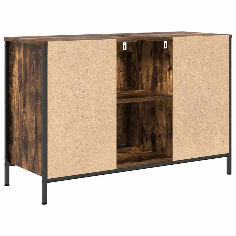 Meuble sous-vasque avec tiroirs chêne fumé 90x34,5x60 cm - 8
