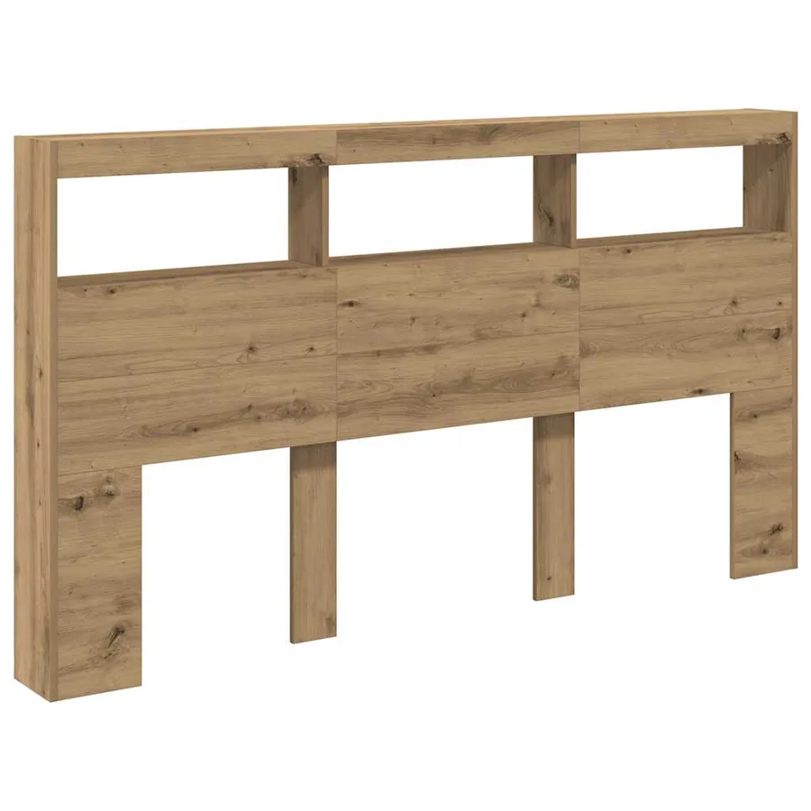 Armoire tête de lit avec LED chêne artisanal 180x17x102 cm - 6