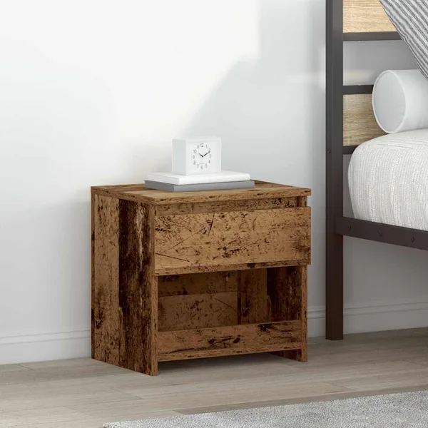 Table de chevet vieux bois 40x30x39 cm bois d'ingénierie