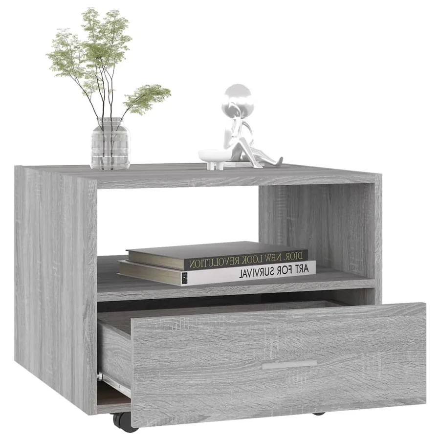 Table basse sonoma gris 55x55x40 cm bois d'ingénierie - 4