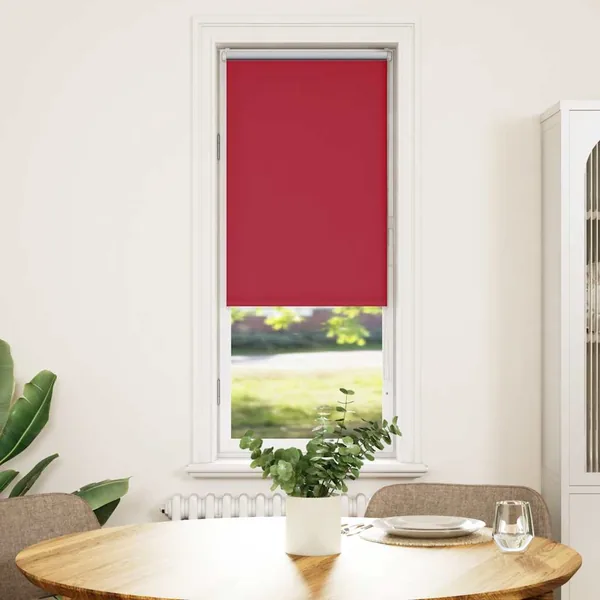 Store enrouleur occultant rouge largeur du tissu 45,7 cm