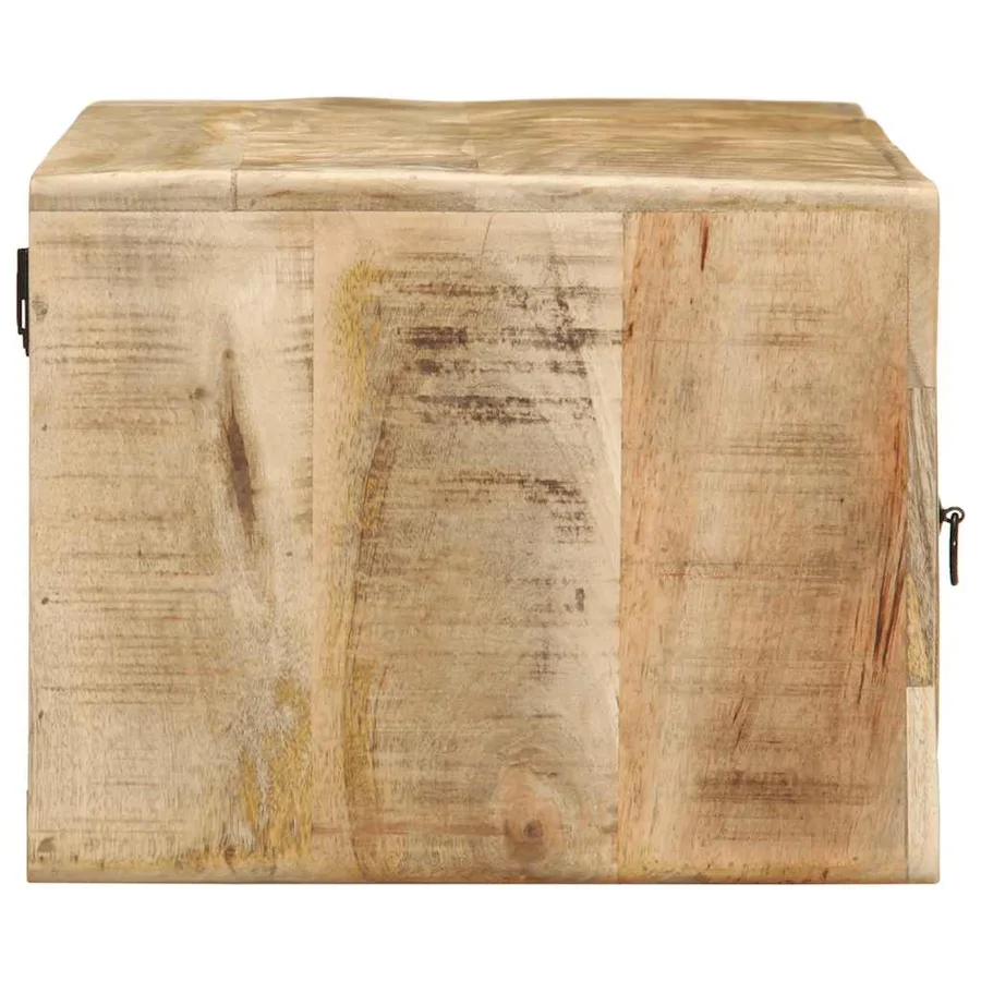 Meuble TV mural 100x32x25 cm bois massif manguier brut - 3