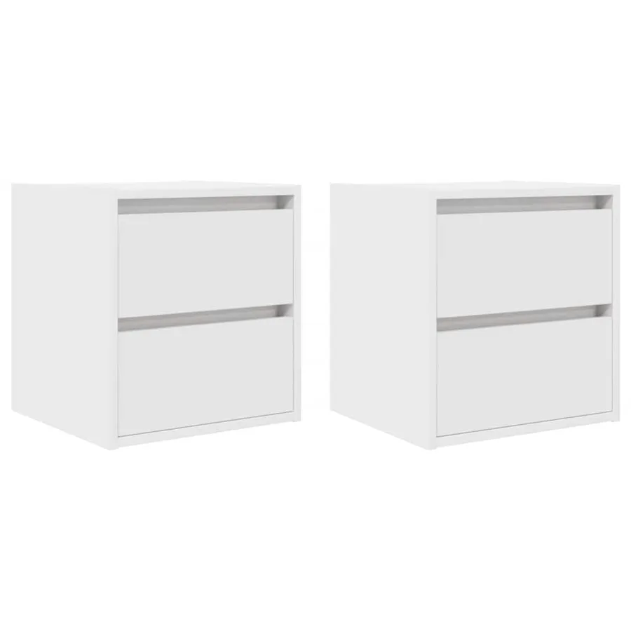 Tables de chevet murales 2 pcs blanc 38x34x40 cm - 2