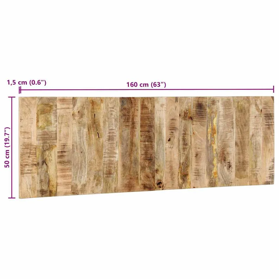 Tête de lit 160 cm bois de manguier brut massif - 11