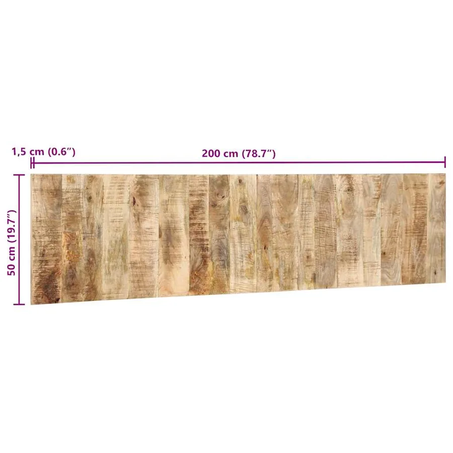 Tête de lit 200 cm bois de manguier brut massif - 11