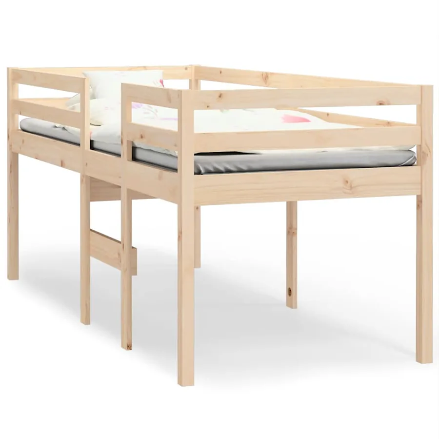 Lit haut sans matelas 90x200 cm bois de pin massif - 2