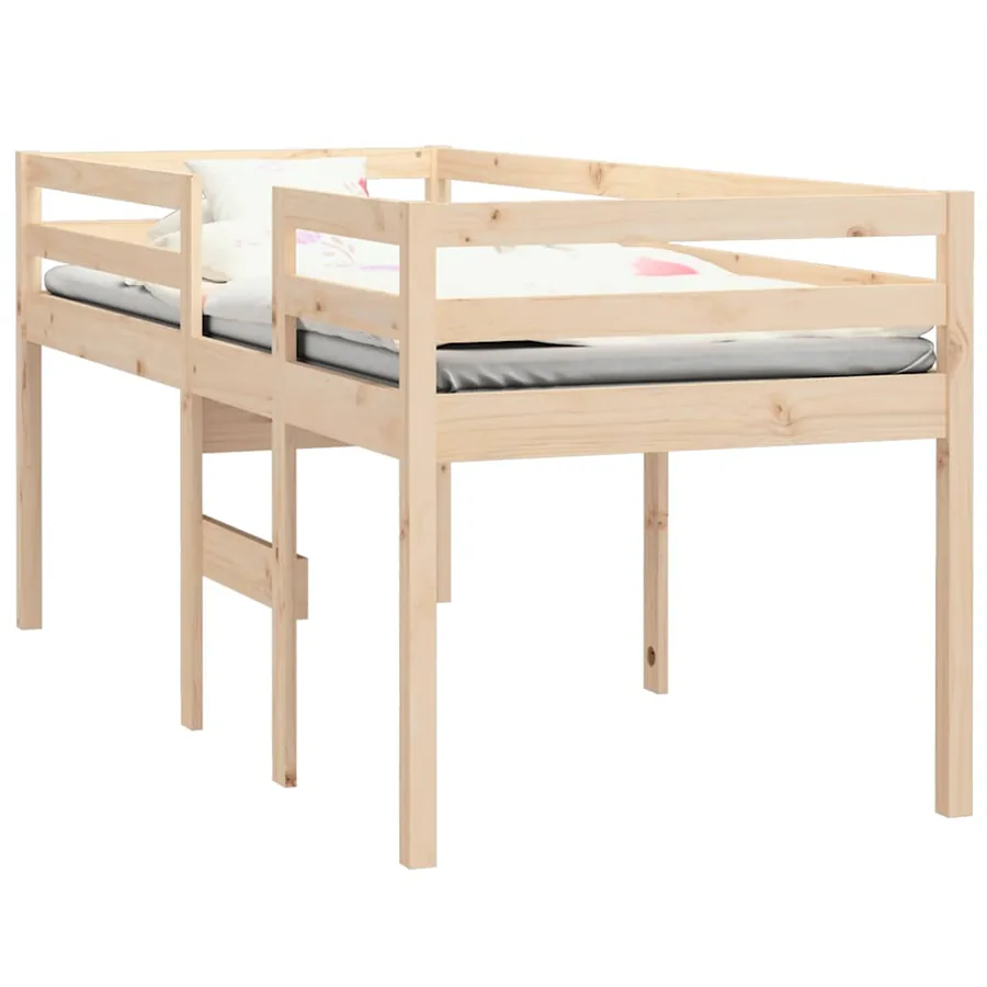 Lit haut sans matelas 90x200 cm bois de pin massif - 3