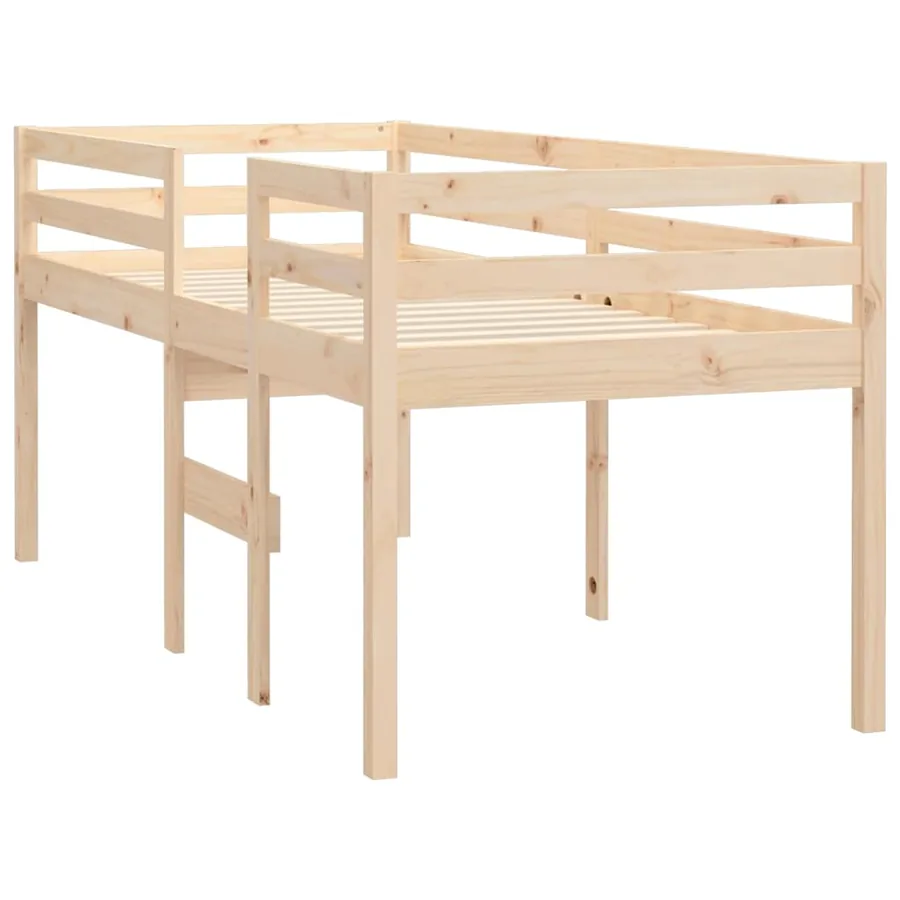 Lit haut sans matelas 90x200 cm bois de pin massif - 4