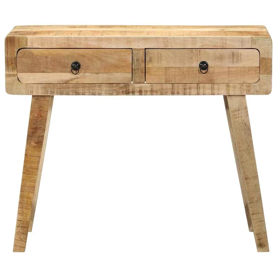 Table console 90x32x75 cm bois massif de manguier brut - 2