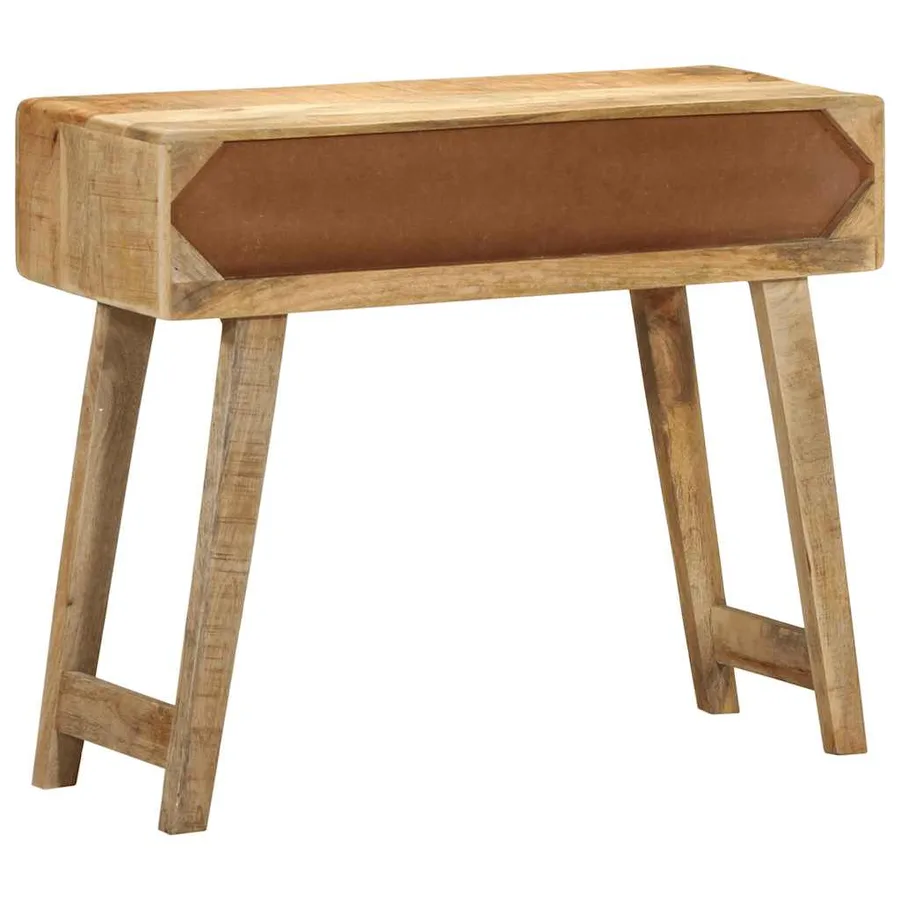 Table console 90x32x75 cm bois massif de manguier brut - 4