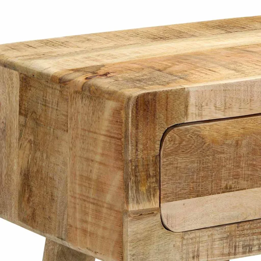 Table console 90x32x75 cm bois massif de manguier brut - 6
