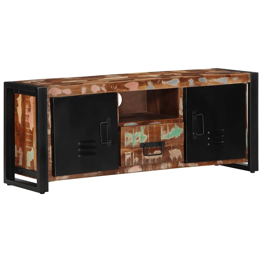Meuble TV 100x30x40 cm Bois de récupération solide - 10