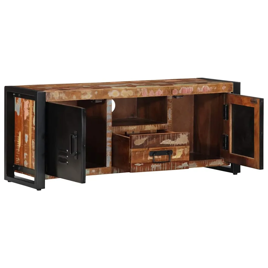 Meuble TV 100x30x40 cm Bois de récupération solide - 12