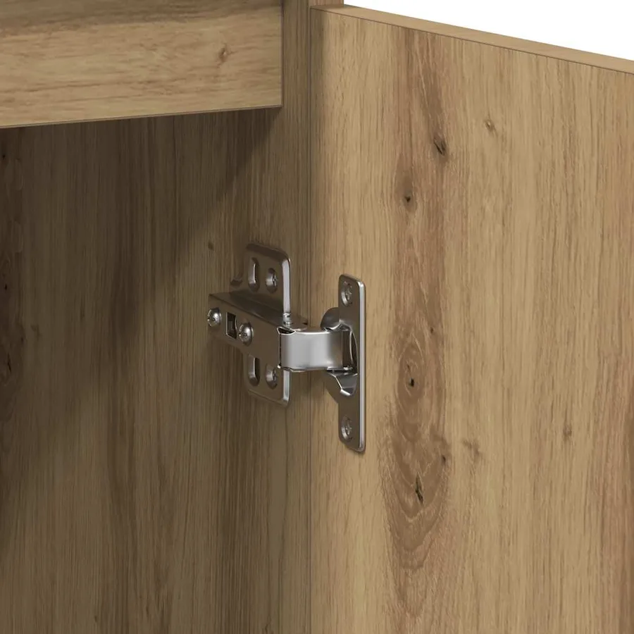 Buffet chêne artisanal 29,5x34x76 cm bois d'ingénierie - 11