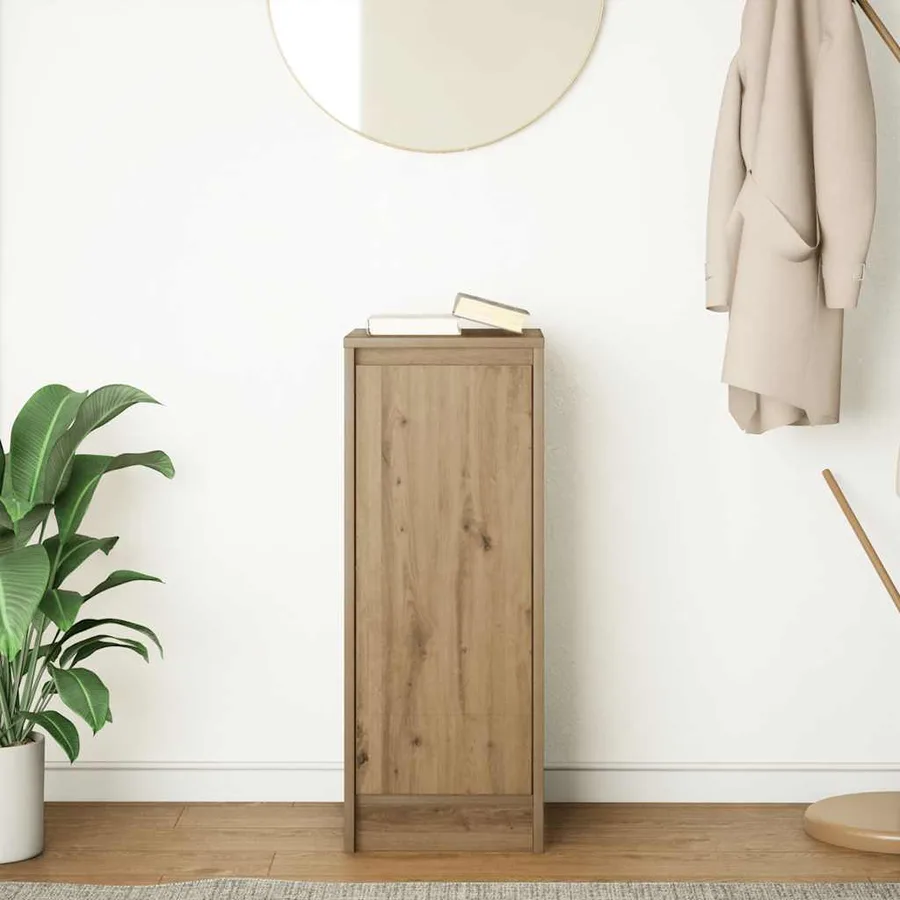 Buffet chêne artisanal 29,5x34x76 cm bois d'ingénierie - 3