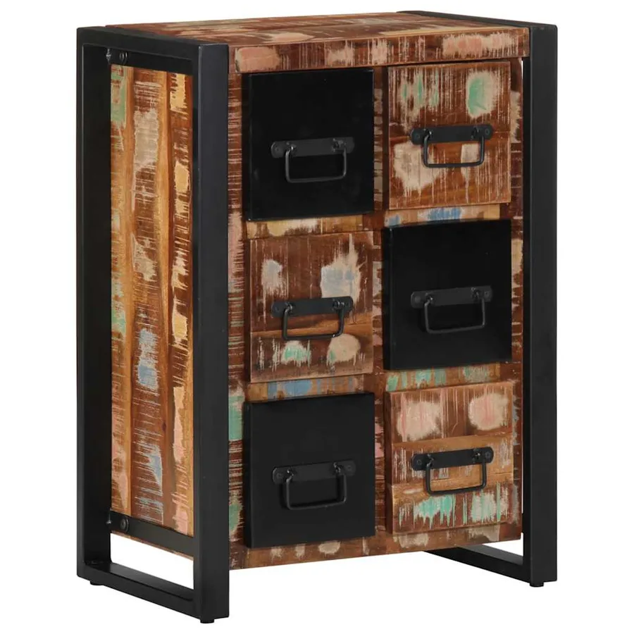 Buffet 50x35x70 cm bois massif de récupération - 11