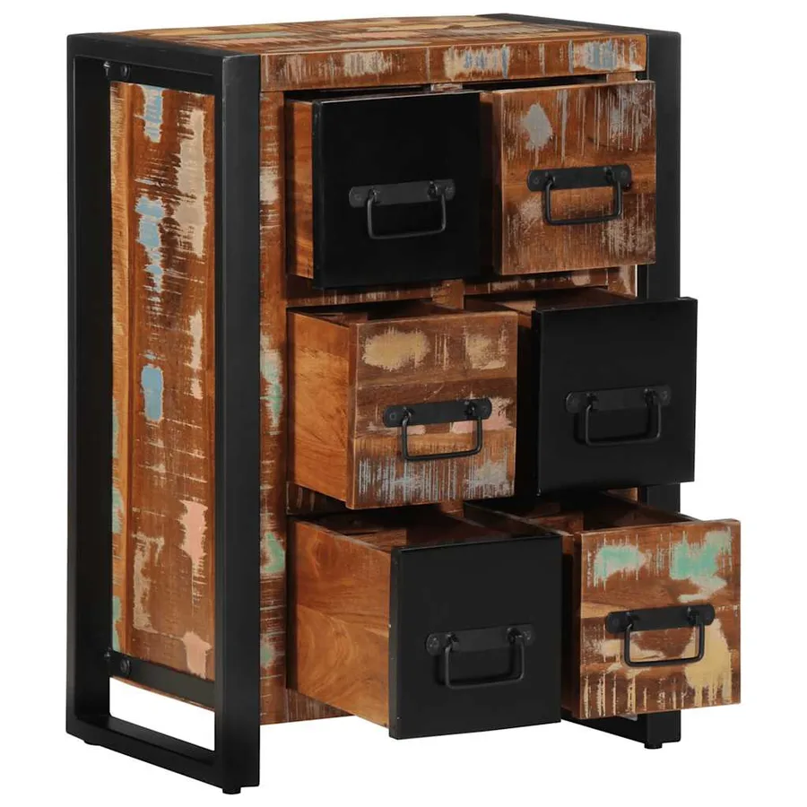 Buffet 50x35x70 cm bois massif de récupération - 12