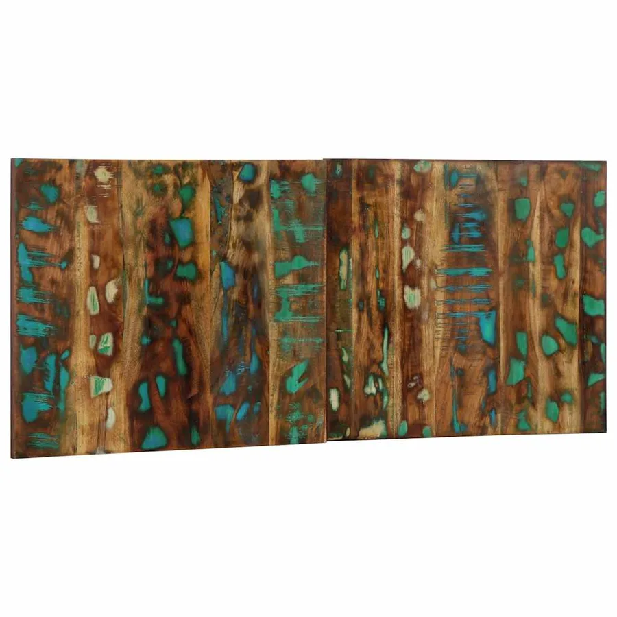Tête de lit multicolore 120 cm bois massif récupération - 2