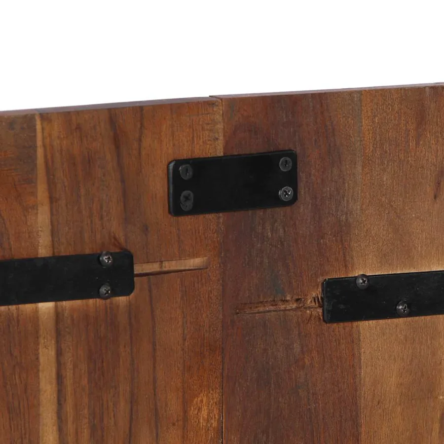 Tête de lit multicolore 120 cm bois massif récupération - 9