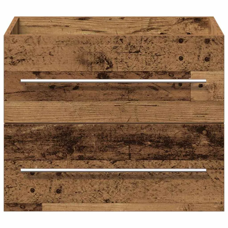 Meuble de Lavabo de Salle de Bain avec tiroir 2 pcs Bois Ancien - 7