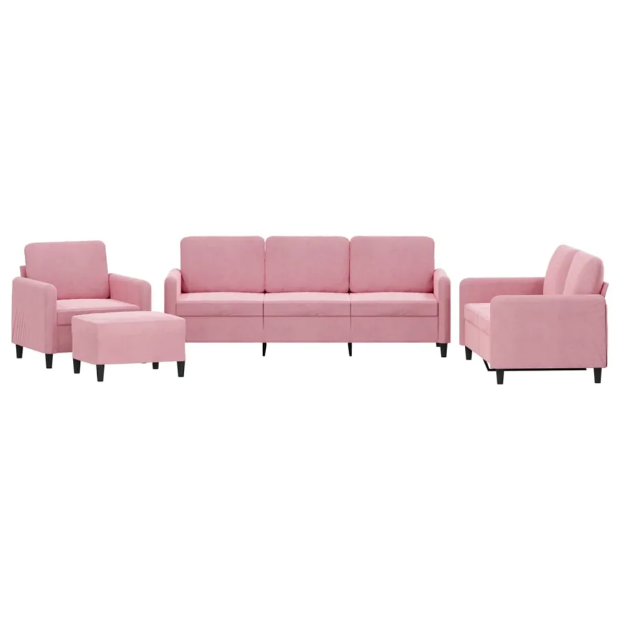Ensemble de canapés 4 pcs rose velours - 2