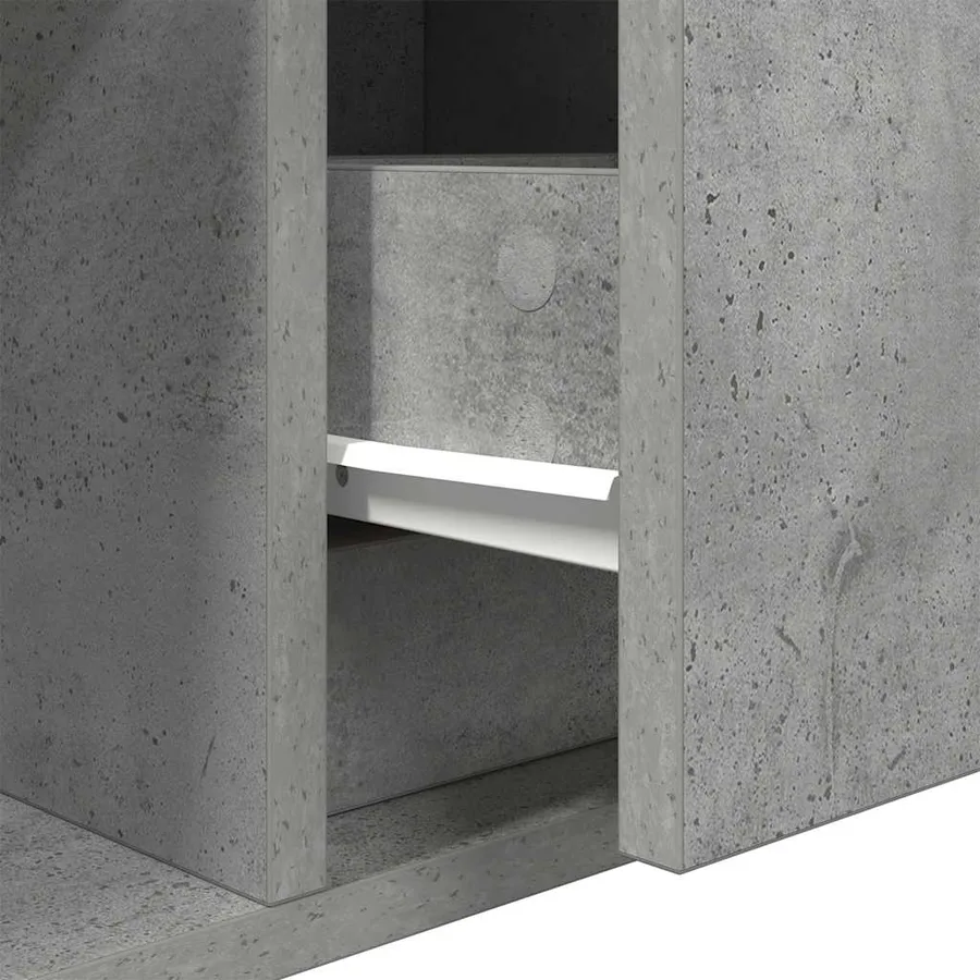 Meuble TV gris béton 60x31x25,5 cm bois d'ingénierie - 12