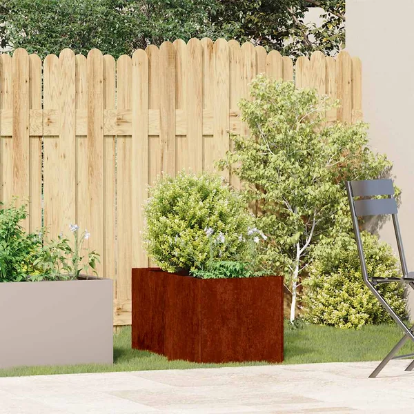 Jardinière rouillé 40x80x40 cm acier inoxydable
