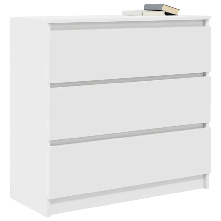 Buffet blanc 80x35x76 cm bois d’ingénierie - 4