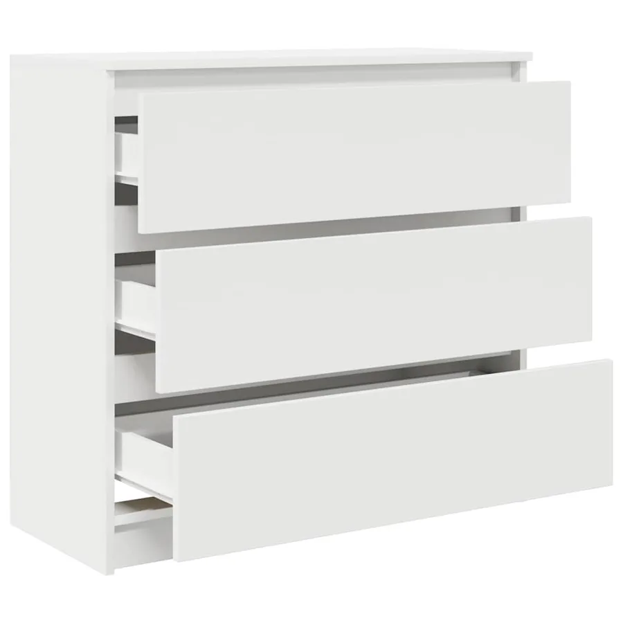 Buffet blanc 80x35x76 cm bois d’ingénierie - 5