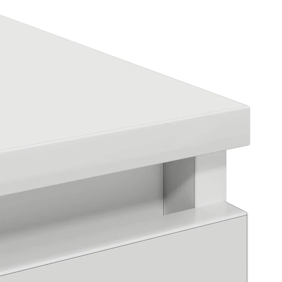 Buffet blanc 80x35x76 cm bois d’ingénierie - 9
