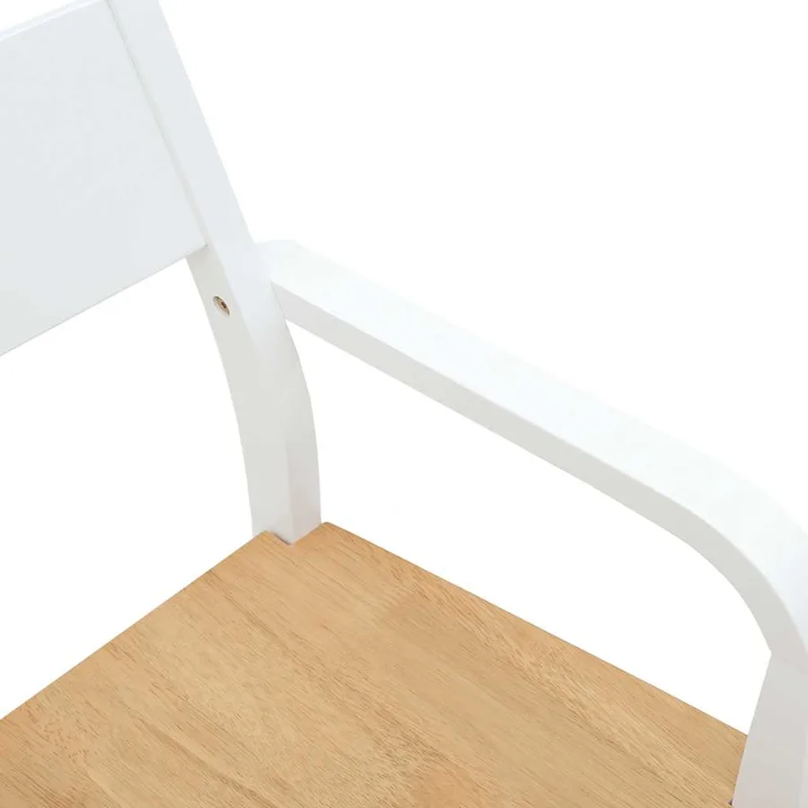 Chaises à manger 2 pcs blanc bois massif caoutchouc - 8