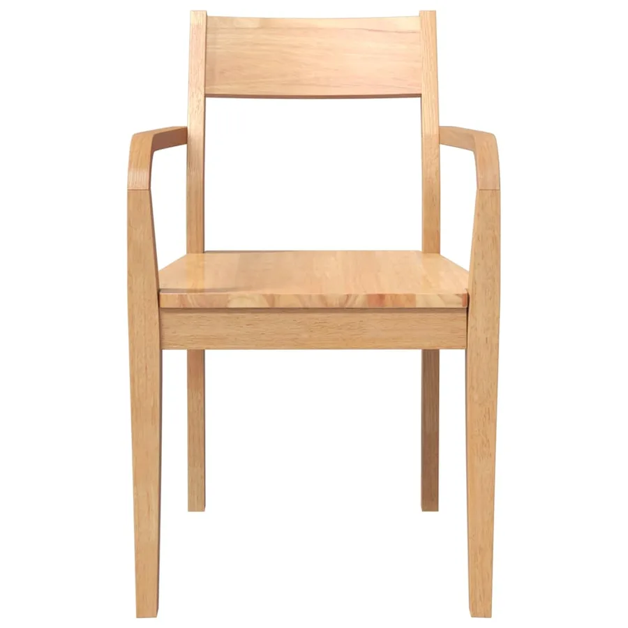 Chaises à manger 2 pcs bois massif naturel caoutchouc - 5