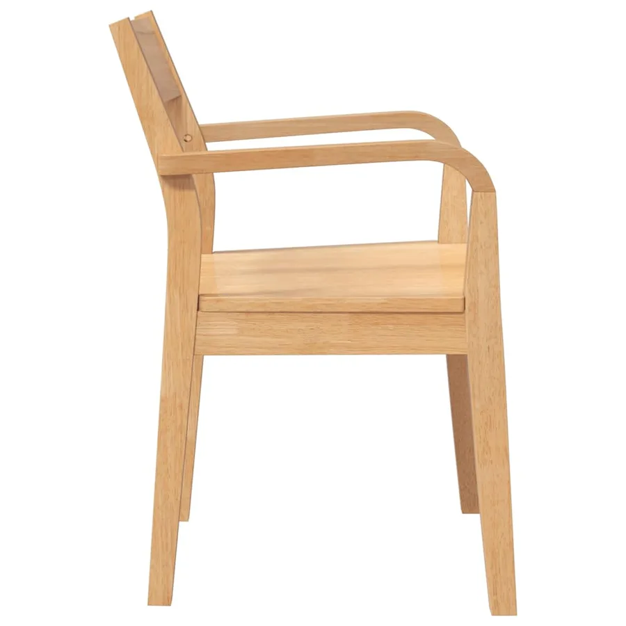 Chaises à manger 2 pcs bois massif naturel caoutchouc - 6