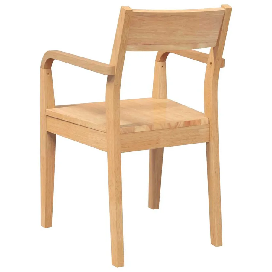 Chaises à manger 2 pcs bois massif naturel caoutchouc - 7
