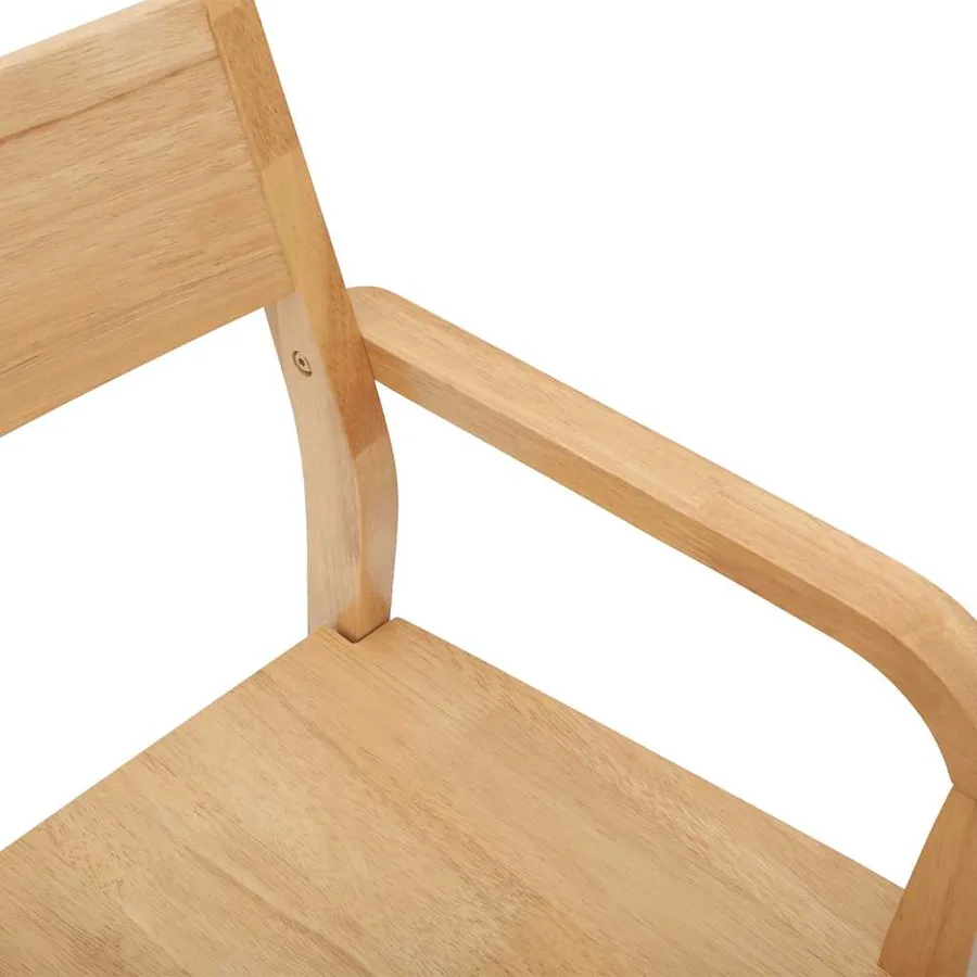 Chaises à manger 2 pcs bois massif naturel caoutchouc - 8