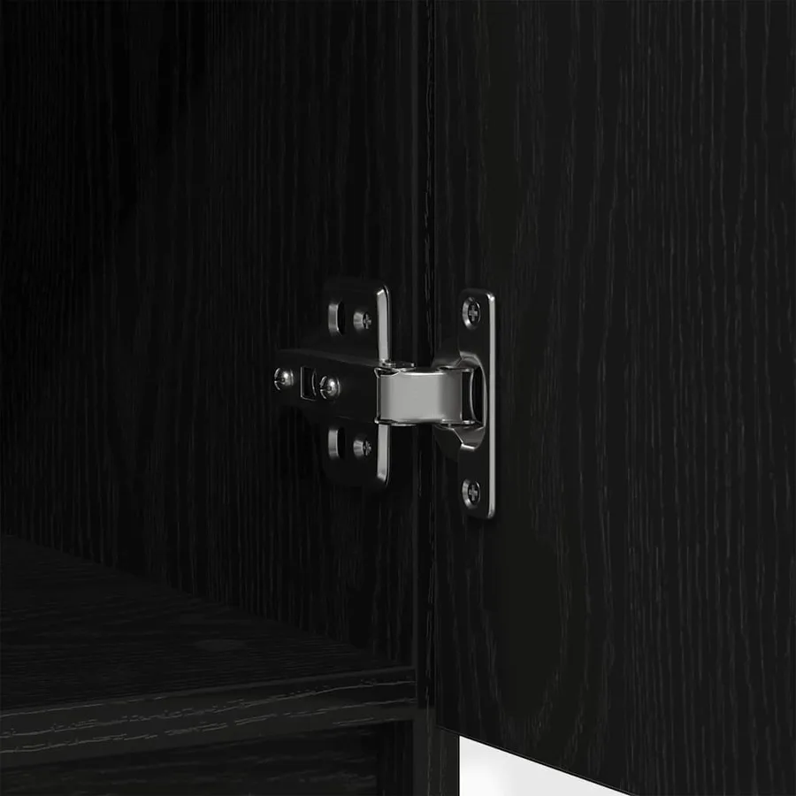 Buffet avec tiroir chêne noir 71x35x65 cm bois d'ingénierie - 11