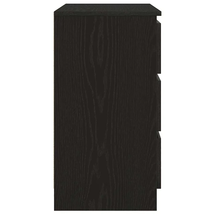 Buffet avec tiroir chêne noir 71x35x65 cm bois d'ingénierie - 7