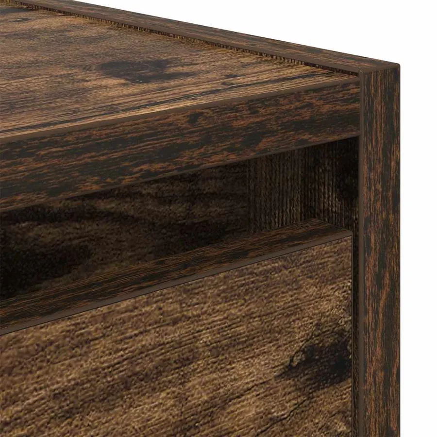 Table de chevet murale chêne fumé 38x34x40 cm - 9