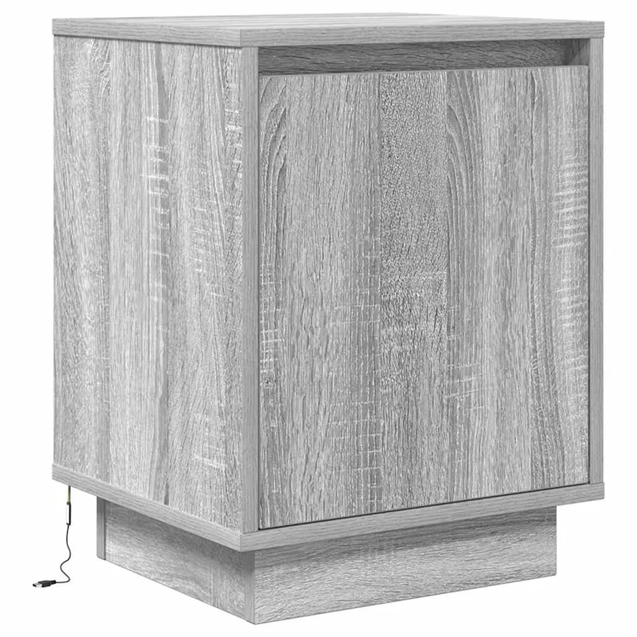 Tables de chevet avec lumières LED 2 pcs sonoma gris 38x34x50cm - 7