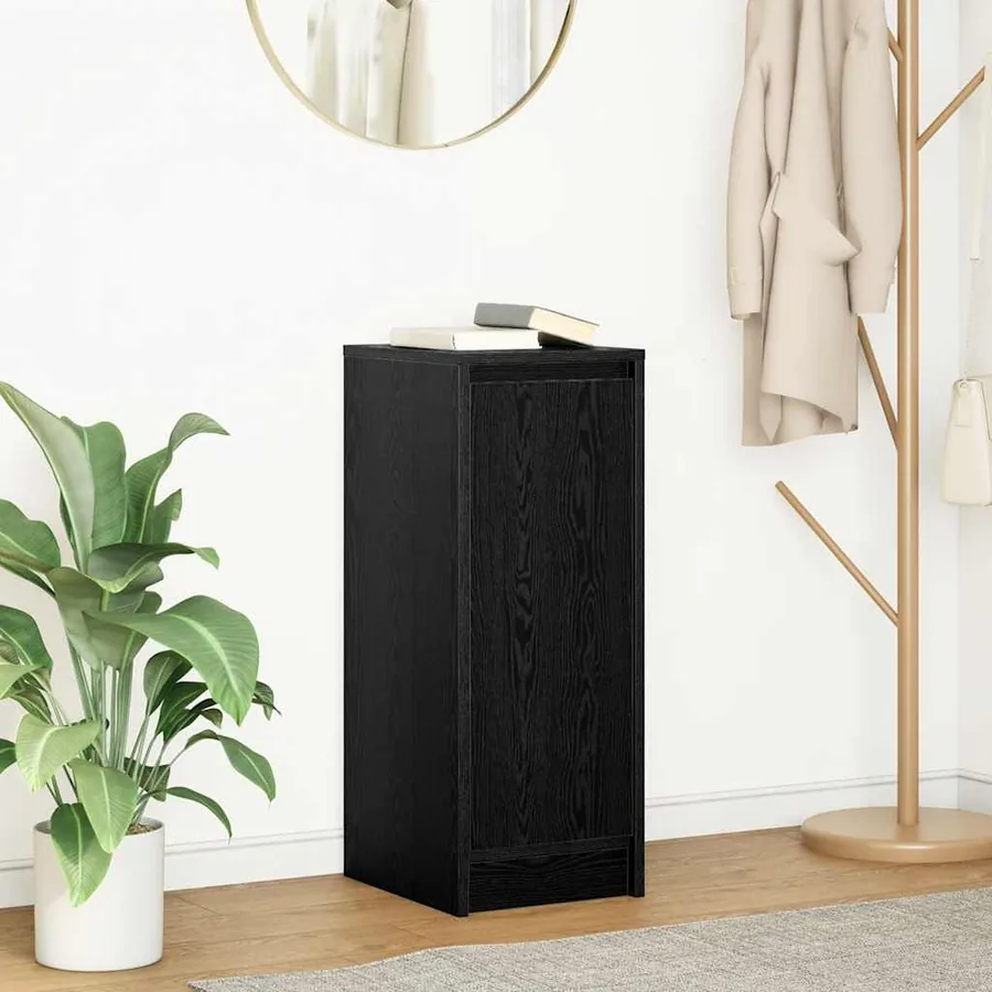 Buffet chêne noir 29,5x34x76 cm bois d'ingénierie