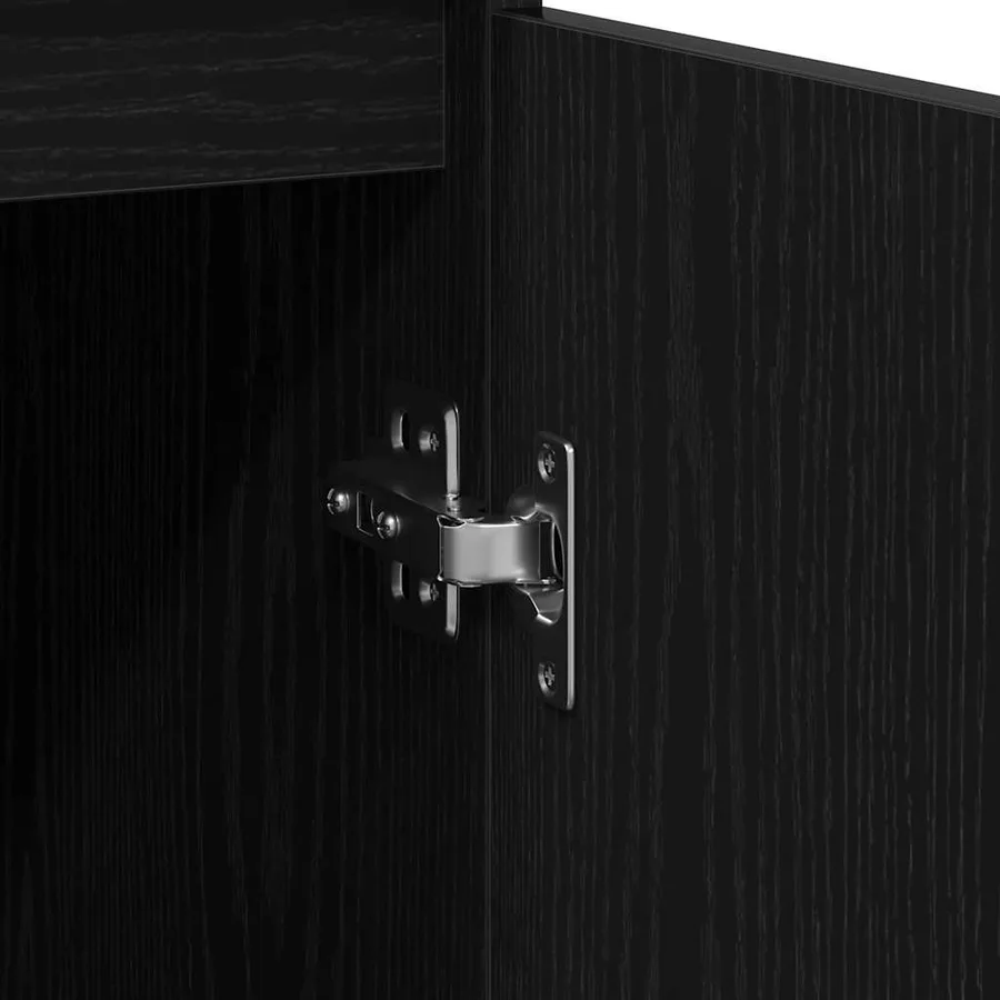Buffet chêne noir 29,5x34x76 cm bois d'ingénierie - 11
