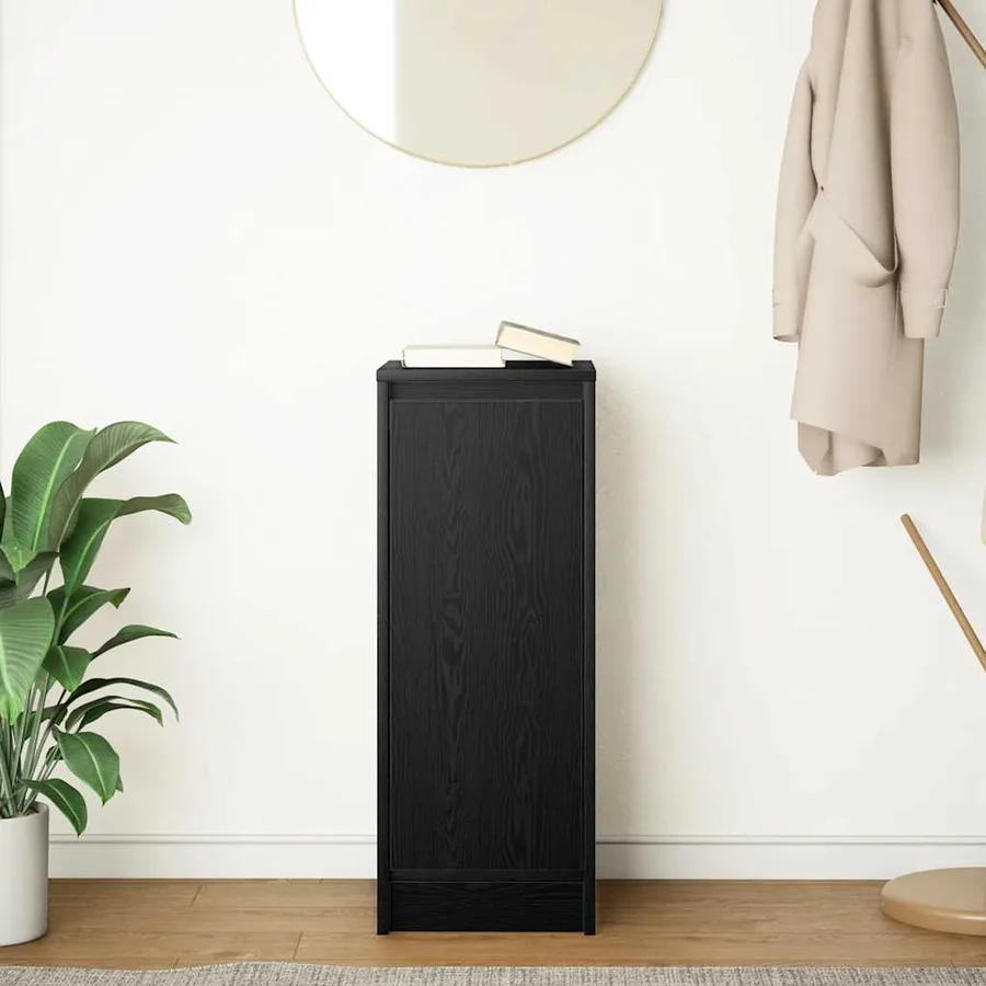 Buffet chêne noir 29,5x34x76 cm bois d'ingénierie - 3