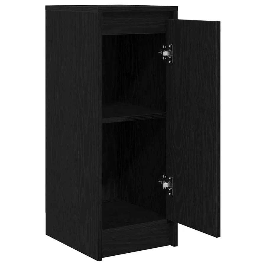 Buffet chêne noir 29,5x34x76 cm bois d'ingénierie - 5